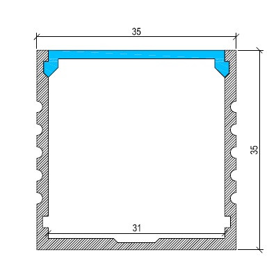 BOX Aluminium LED Profile Surface Mounted