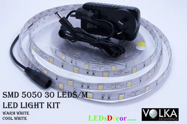 5050 30 LEDs/m Water Resistant LED Light D.I.Y Kit White