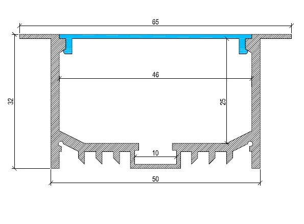 Wide Box Aluminium LED Profile Recessed