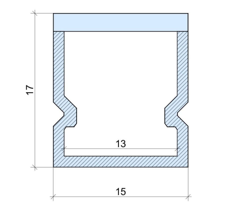 Plastic Waterproof LED Profile with frosted difuser Surface Mounted Reduced