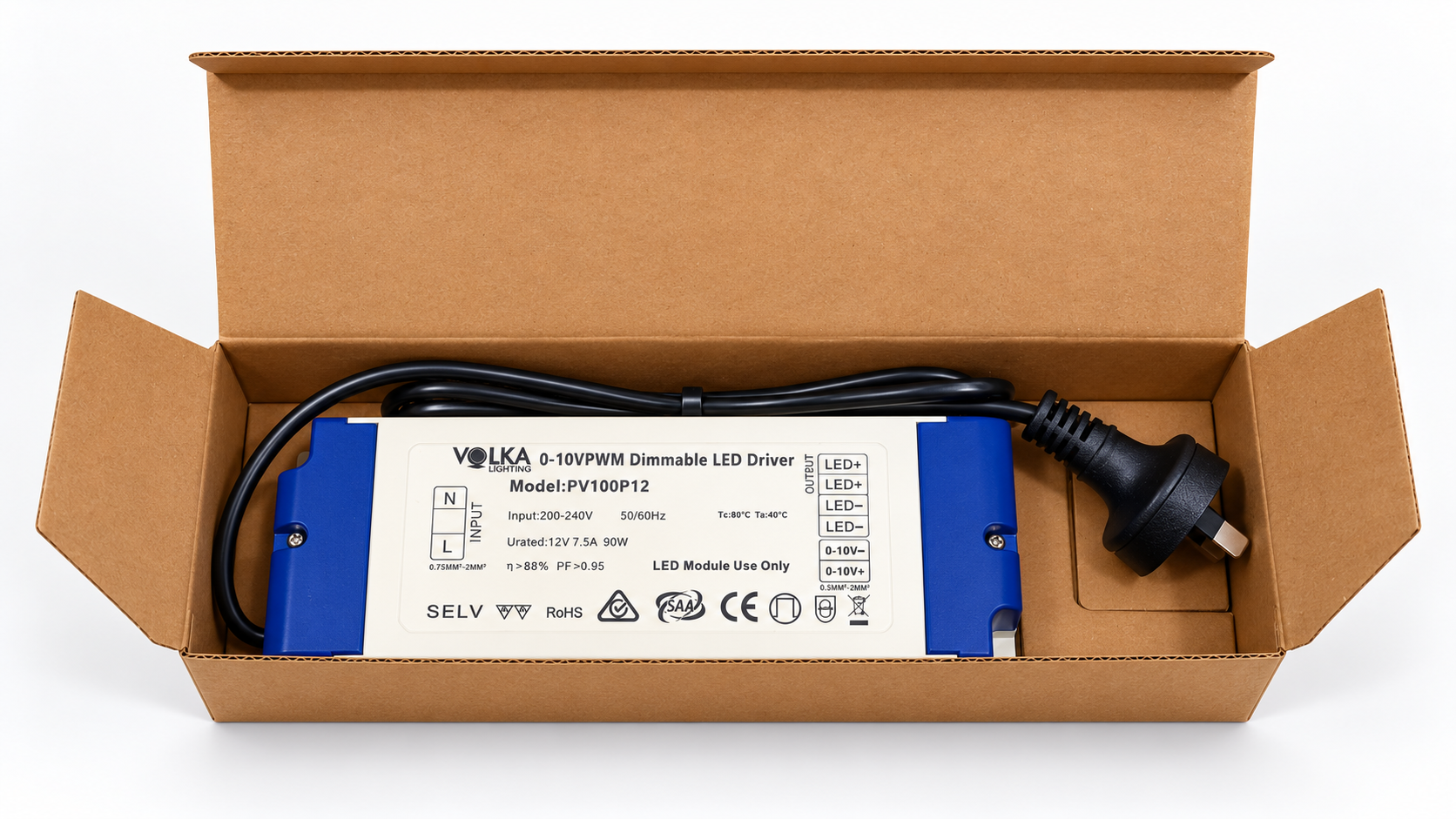 VOLKA PWM 1-10V IP20 90W / 7.5A / 12V