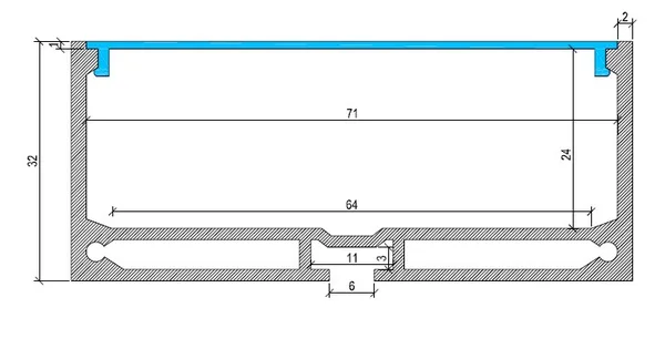 Wide BOX Aluminium LED Profile Surface Mounted Type 2