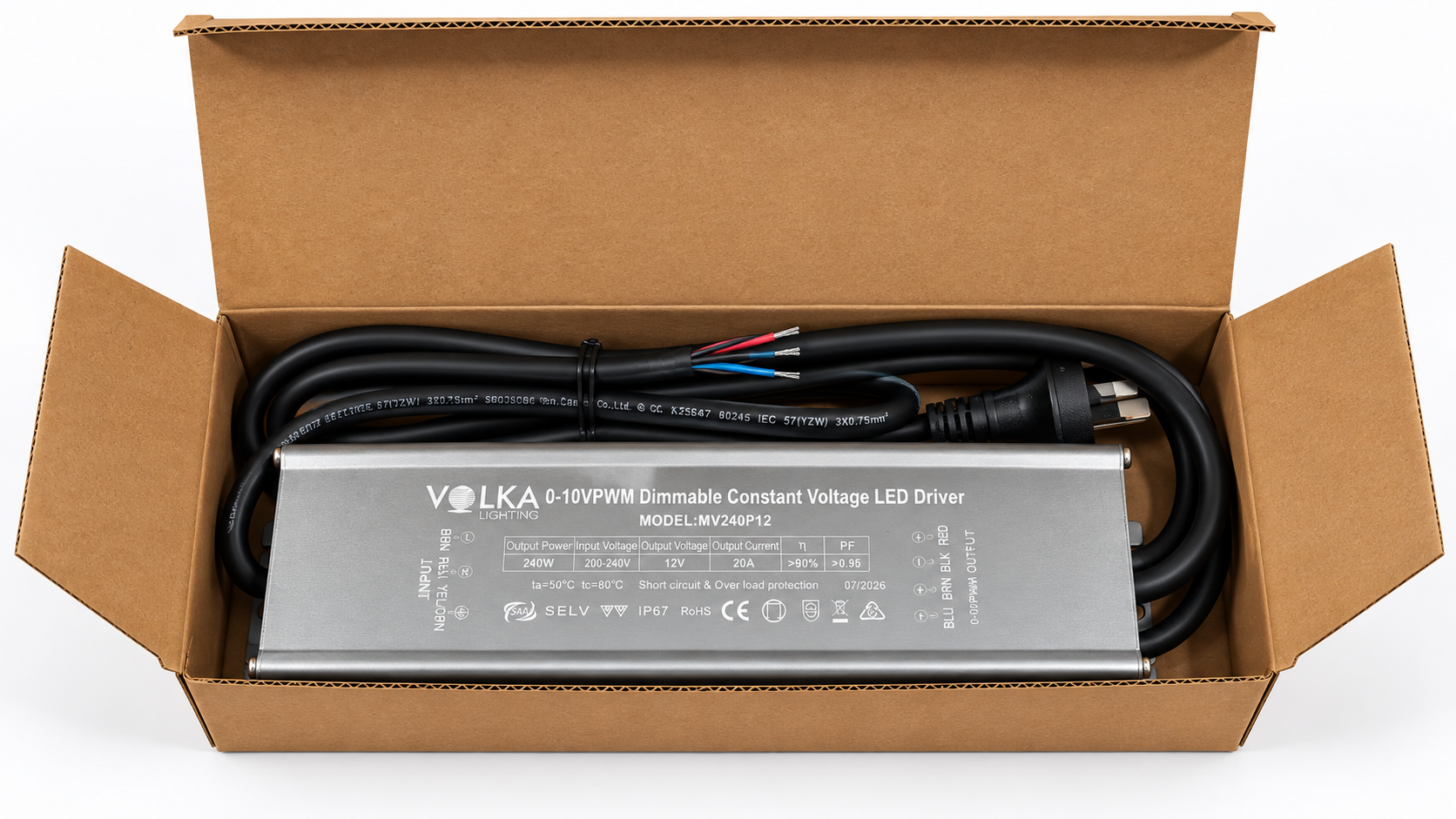 VOLKA PWM 1-10V IP67 240W / 20A / 12V