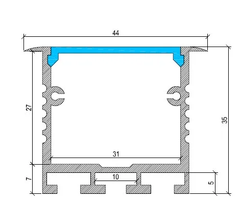 Box Aluminium LED Profile Recessed