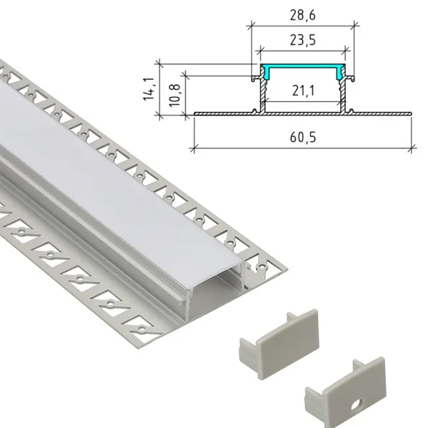 Tile Plaster In Aluminium LED Profile