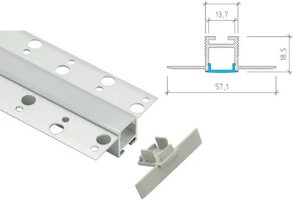 Plaster-In LED Profile PA-37 Type 1