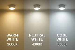 Adjustable white LED colour temperature guide