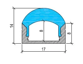 Zoom Aluminium LED Profile with clear diffuser Surface Mounted
