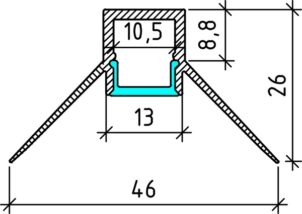 Plaster Internal Corner Aluminium LED Profile