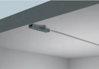 Hand wave sensor switch installed under cabinet for touchless LED strip lighting control