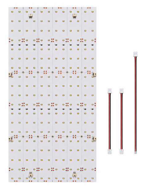 Volka 480x240mm Marble Backlight LED Sheet shown flat with JST connectors, uniform LED dot pattern visible across the surface
